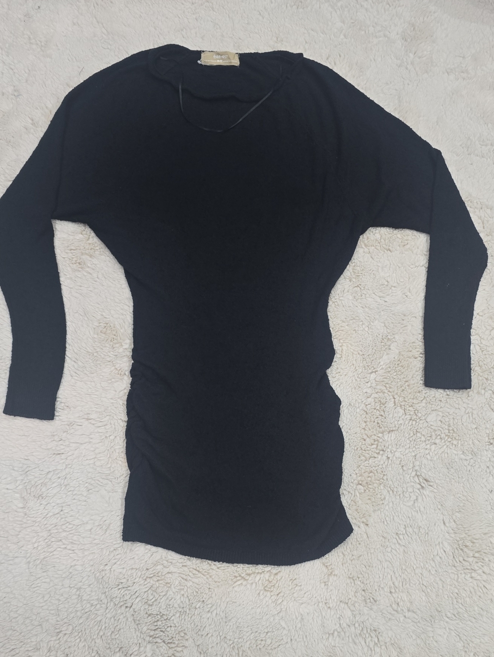 Free People Black Long Sleeve Slim Tunic
